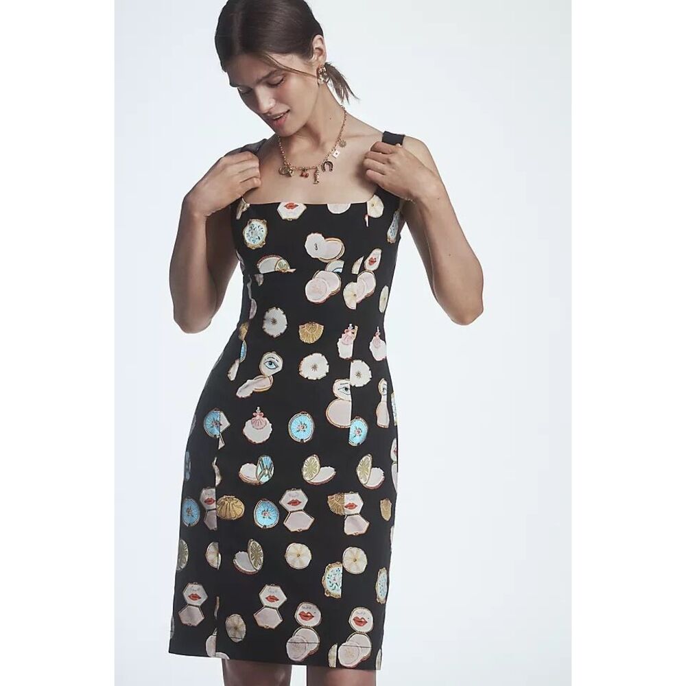 Maeve / Anthropologie Fitted Square-Neck Mini Dress: